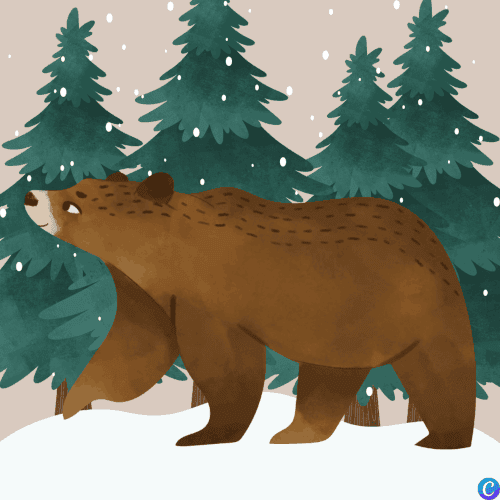Image d'un ourson marchant dans la neige