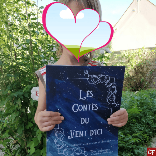 Photo du recueil les contes du vent d'ici tenu par mon fils de cinq ans