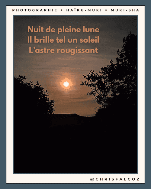 Photo de la lune orangée ressemblant à un coucher de soleil